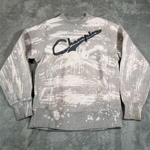 Champion Reverse Weave‎ Sweatshirt Mens Beige Tie Dye Crewneck Small Script Logo